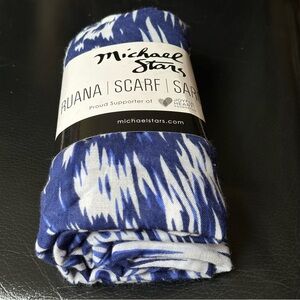 Michael Stars Blue and White Ruana Scarf